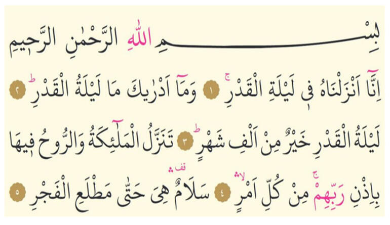 Kadir Suresi Türkçe okunuşu ve meali & Kadir Suresi oku ve dinle (Diyanet Tefsiri)