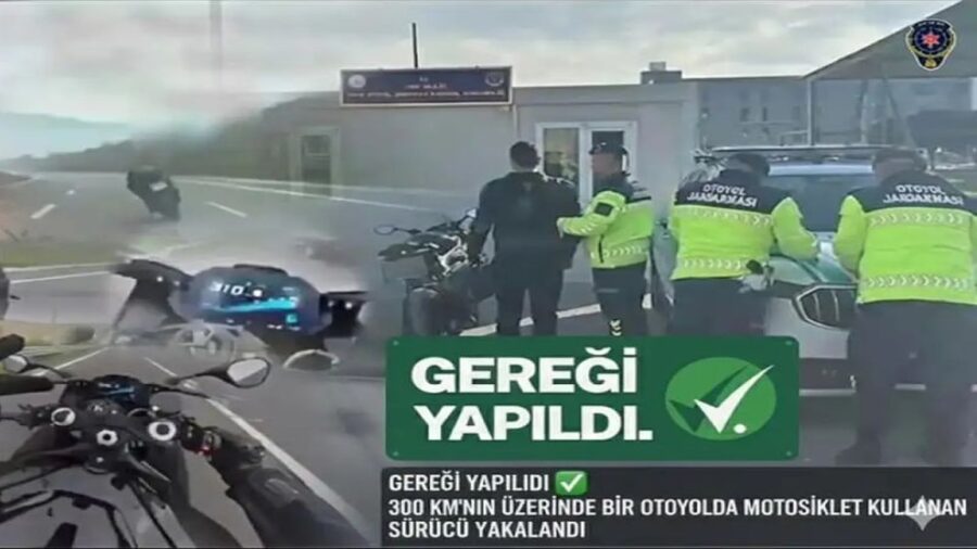 300 Kilometrenin Üzerinde Hız Yapan Motosiklet Sürücüsü Yakalandı