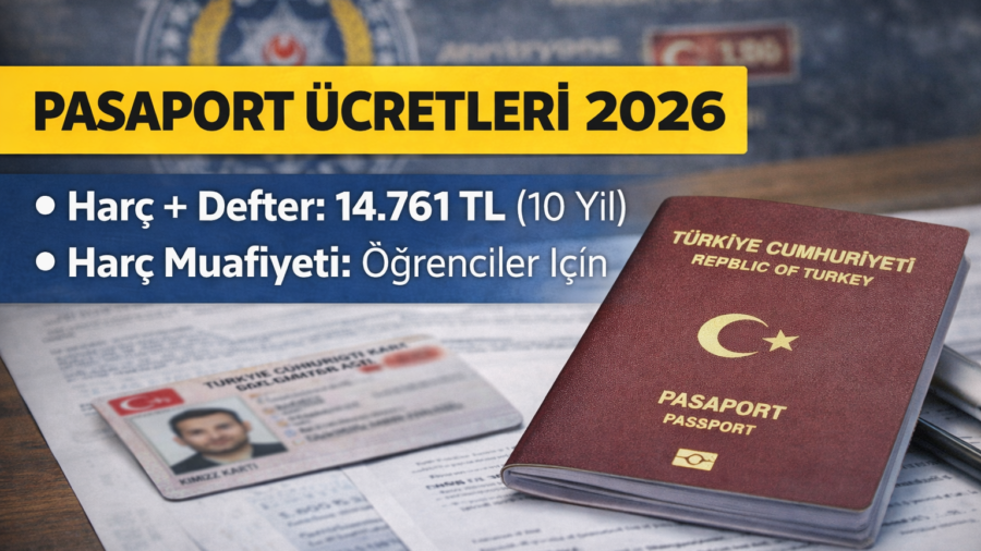Pasaport Ücretleri 2026: Harç, Defter Bedeli, Toplam Tutarlar ve Başvuru Rehberi