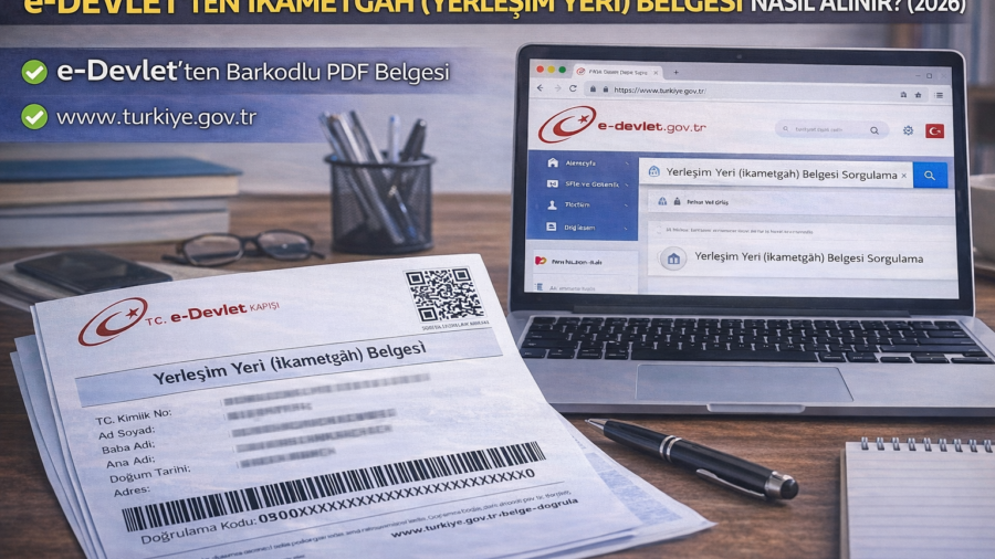e-Devlet’ten İkametgâh (Yerleşim Yeri) Belgesi Nasıl Alınır? (2026) Barkodlu PDF