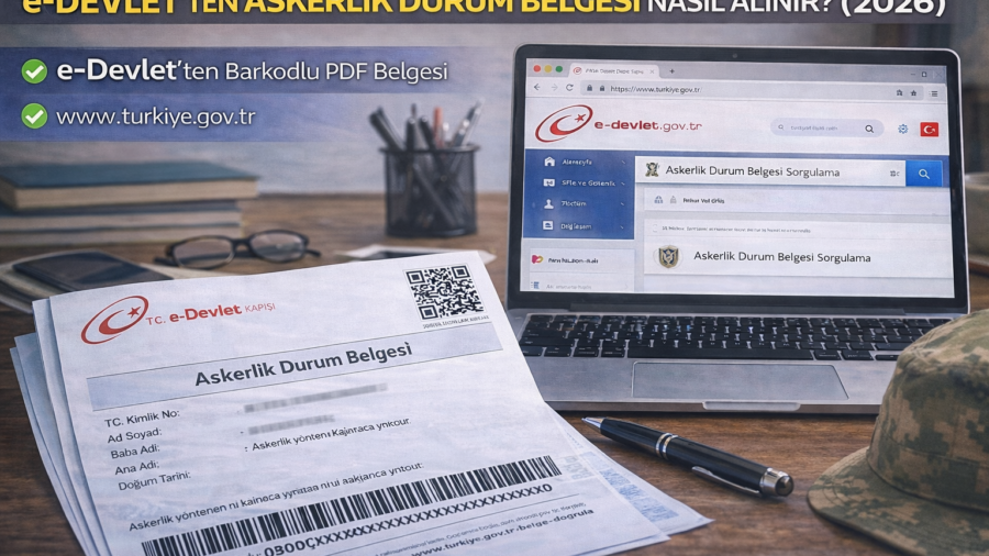 e-Devlet’ten Askerlik Durum Belgesi Nasıl Alınır? (2026) Barkodlu PDF