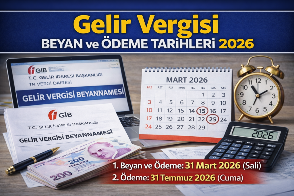 Gelir Vergisi 2026 Beyan ve Ödeme Tarihleri Ne Zaman? 1–31 Mart Takvimi ve Ödeme Rehberi