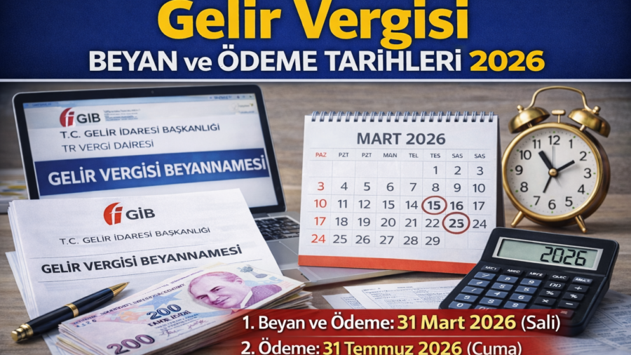 Gelir Vergisi 2026 Beyan ve Ödeme Tarihleri Ne Zaman? 1–31 Mart Takvimi ve Ödeme Rehberi