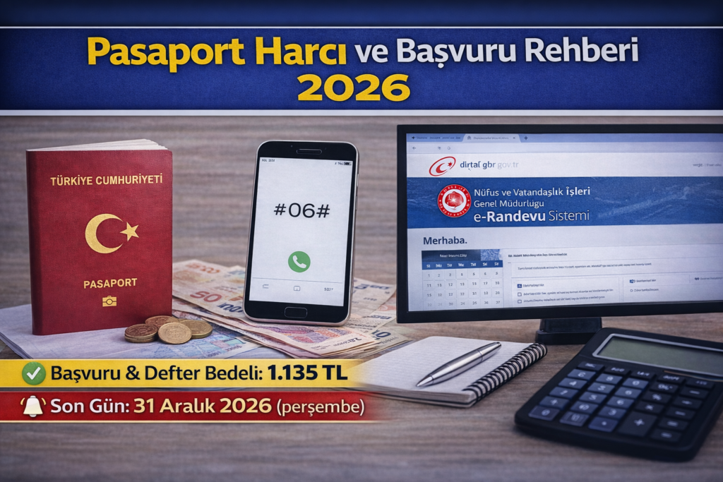Pasaport Harcı 2026 Ne Kadar? (10 Yıllık Dahil) Ücretler, Son Gün ve Başvuru Rehberi