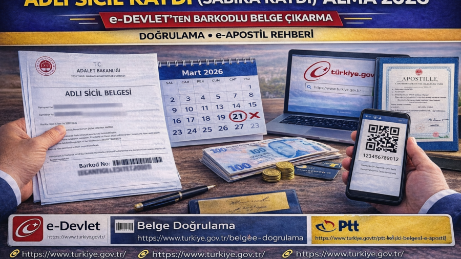 Adli Sicil Kaydı (Sabıka Kaydı) Alma 2026: e-Devlet’ten Barkodlu Belge, Doğrulama ve e-Apostil Rehberi