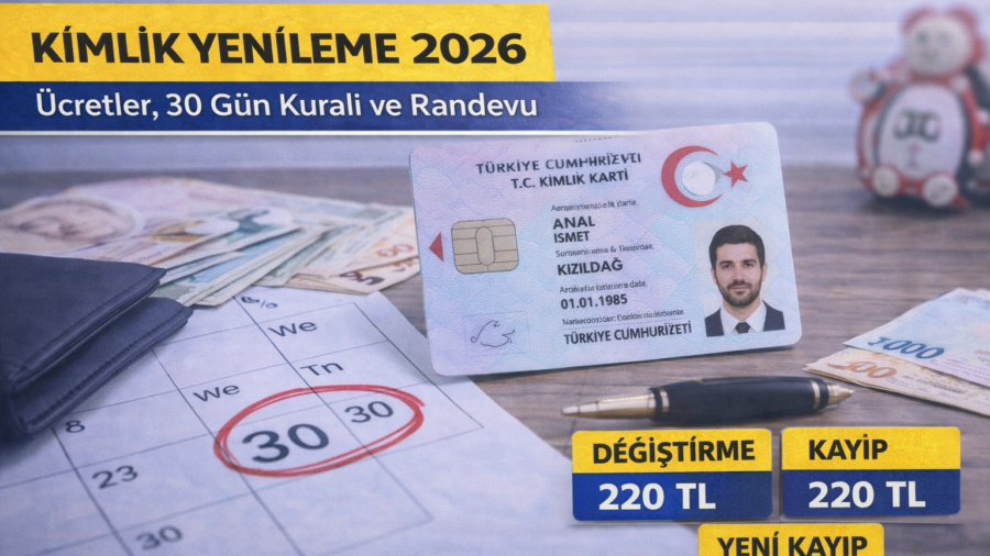 Kimlik Yenileme 2026 Nasıl Yapılır? Ücretler, 30 Gün Kuralı, Randevu ve Teslim Rehberi