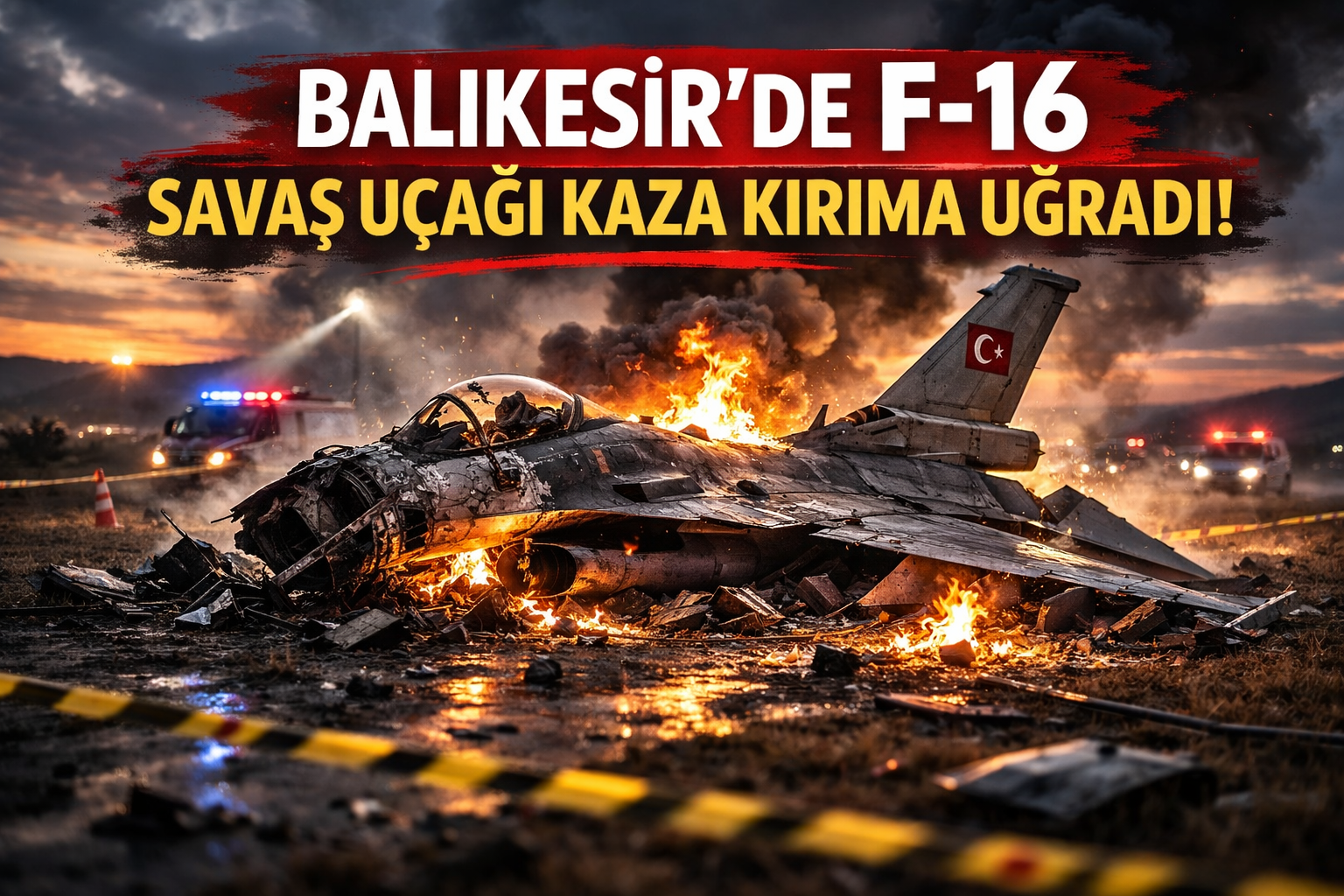 Balıkesir’de F-16 savaş uçağı kaza kırıma uğradı: Pilot şehit oldu
