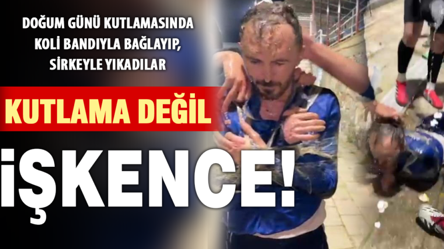 Takım arkadaşlarını koli bandıyla bağlayıp sirkeyle yıkadılar