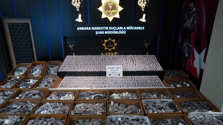 Ankara’da düzenlenen operasyonda 810 bin uyuşturucu hap ele geçirildi, 2 şüpheli tutuklandı