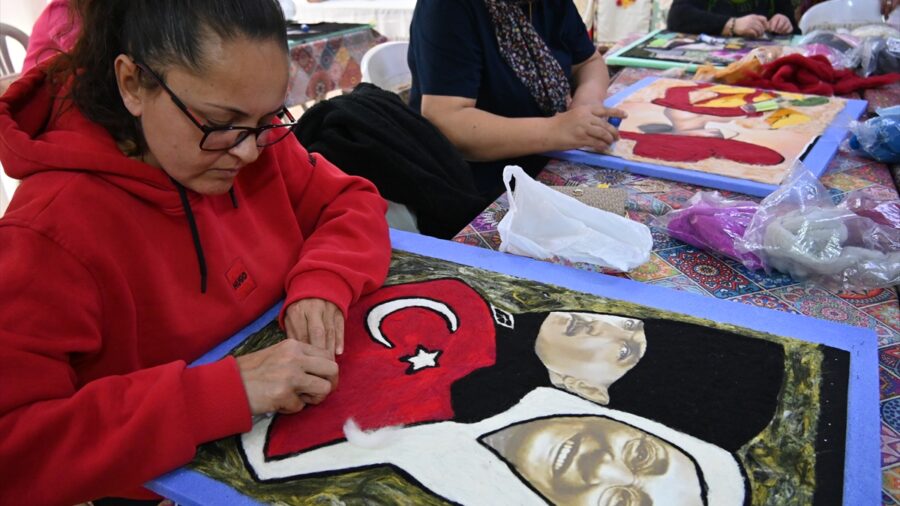 Antalya’da şehit ve gazi yakınları için keçe sanatı kursu açıldı