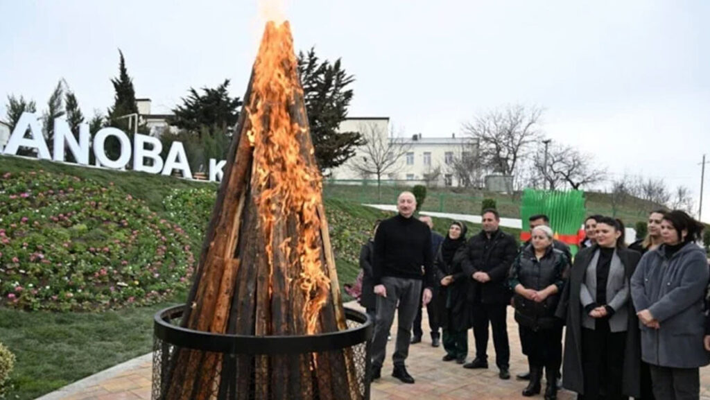 Azerbaycan Cumhurbaşkanı Aliyev Karabağ’da Nevruz Ateşini Yaktı