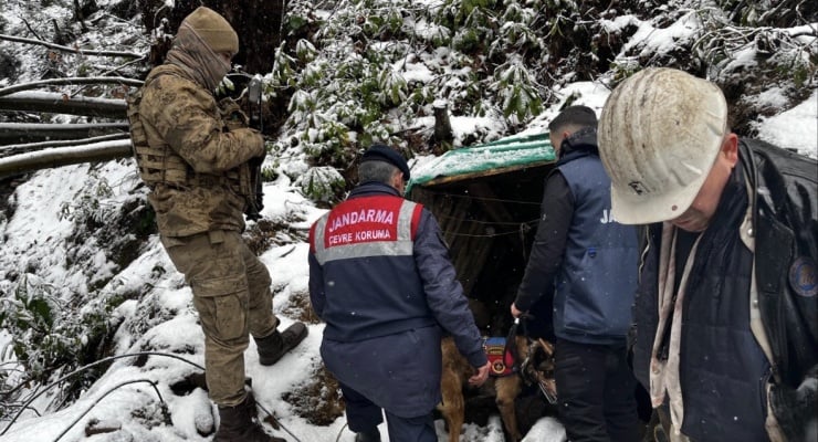 Ruhsatsız 10 maden ocağı imha edildi
