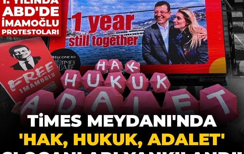 Times Meydanı’nda ‘hak, hukuk, adalet’ sloganları