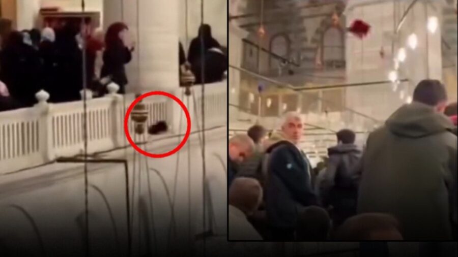 Fatih Camii’nde Mescid-i Aksa protestosu: Kadınlar erkeklerin kafasına başörtüsü attı