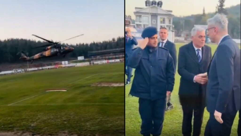 Sağlık Bakanı iftar davetine askeri helikopterle gitti