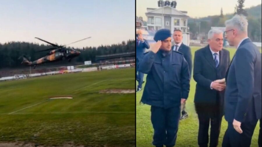 Sağlık Bakanı iftar davetine askeri helikopterle gitti