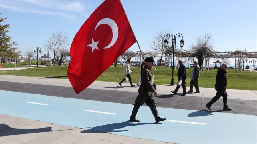Şehitler için İstanbul’dan Çanakkale’ye yürüyen gazi torunu Tekirdağ’a ulaştı
