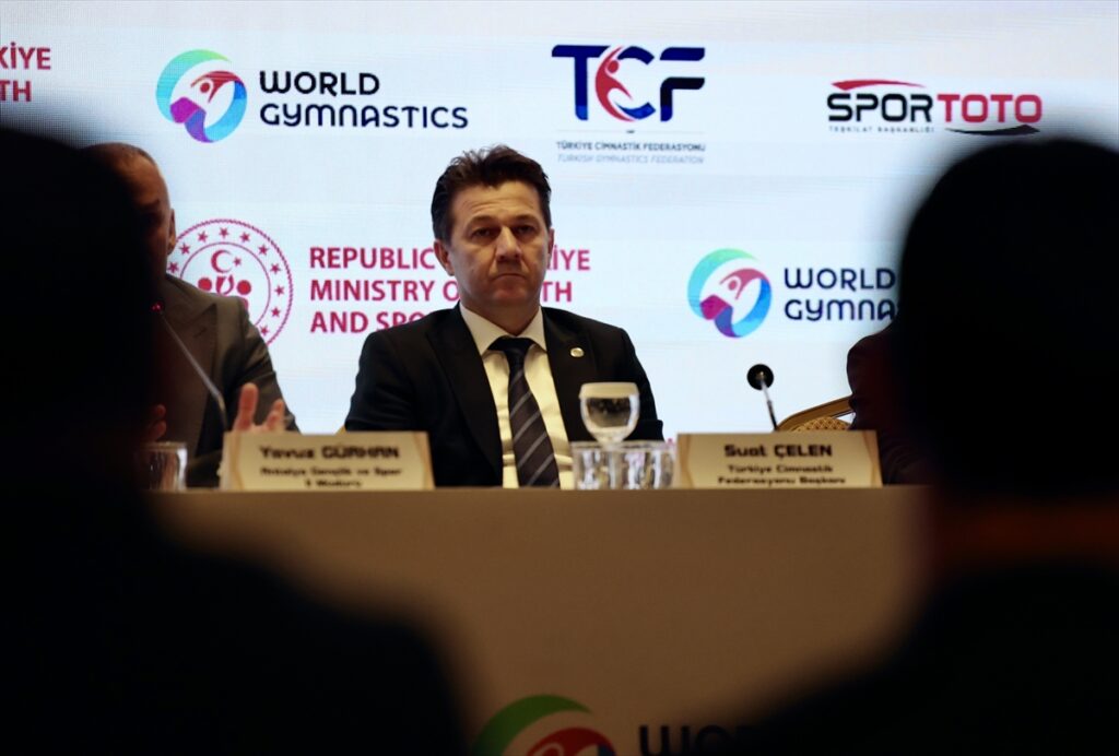 TCF Başkanı Çelen, Antalya’daki Artistik Cimnastik Dünya Kupası basın toplantısında konuştu: