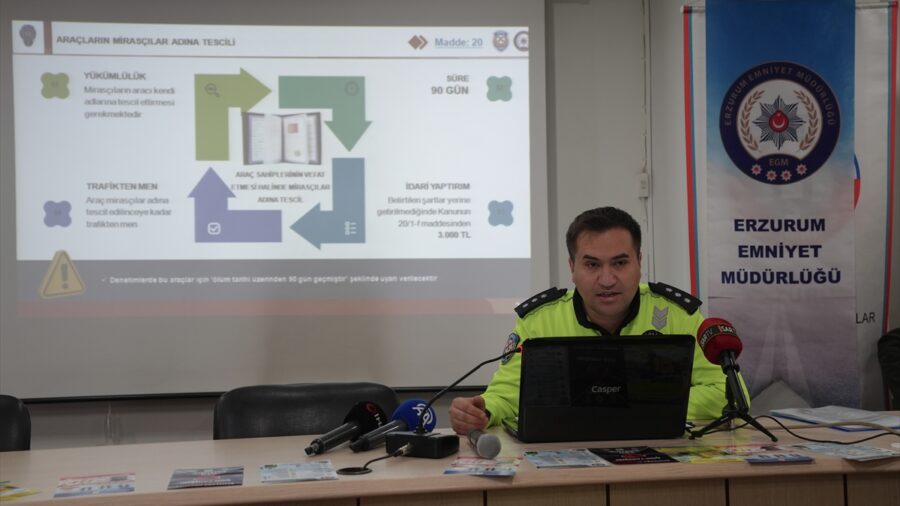 Trafik Kanunu’ndaki düzenleme sonrası Erzurum’da ilk ceza bir polise kesildi