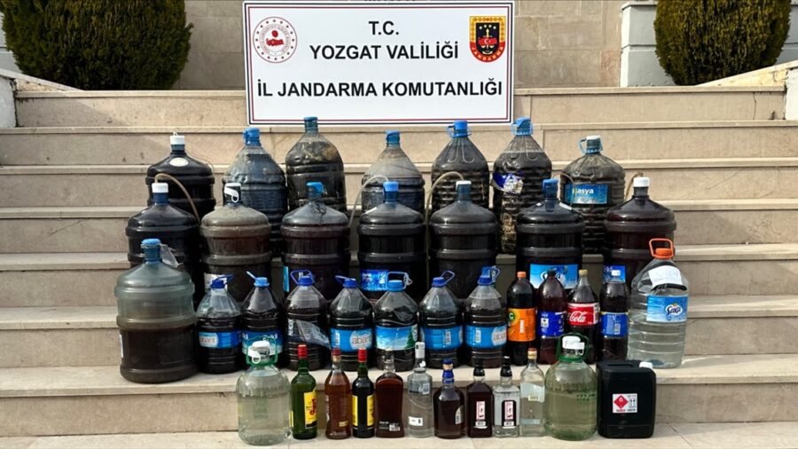 Yozgat’ta 343 litre sahte alkol ele geçirildi