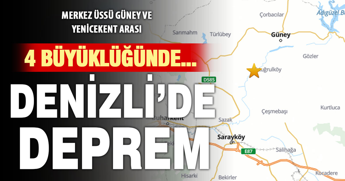 Denizli’de 4 büyüklüğünde deprem